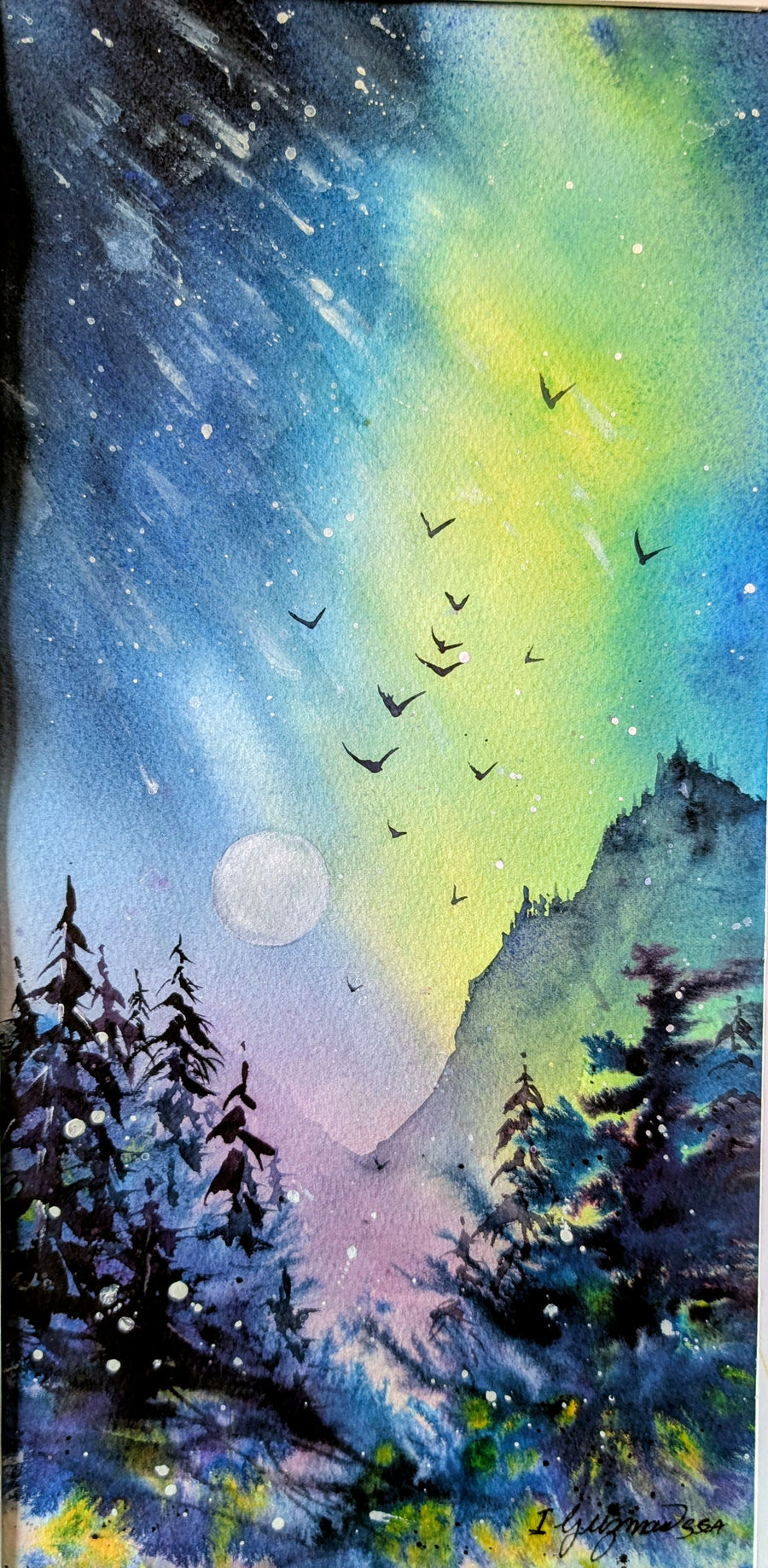 Atelier aquarelle Aurore boréale 17 octobre